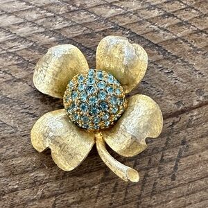 Vintage Hobe Elegant Golden and Silver Floral Brooch